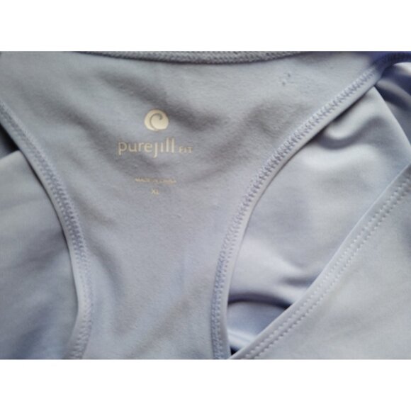Pure Jill Womens Top Extra Large XL Tank Blue Racerback Stretchy BLU73E - Picture 8 of 8